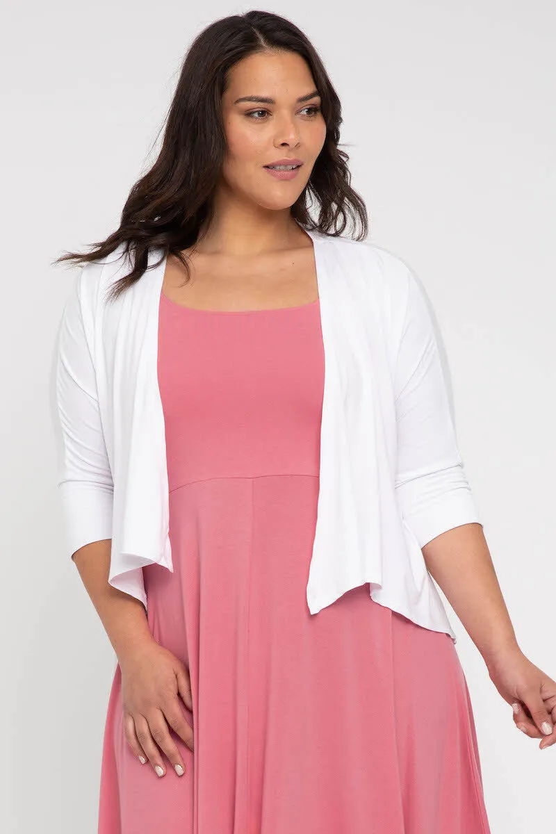 Bamboo Drape Cardi - White