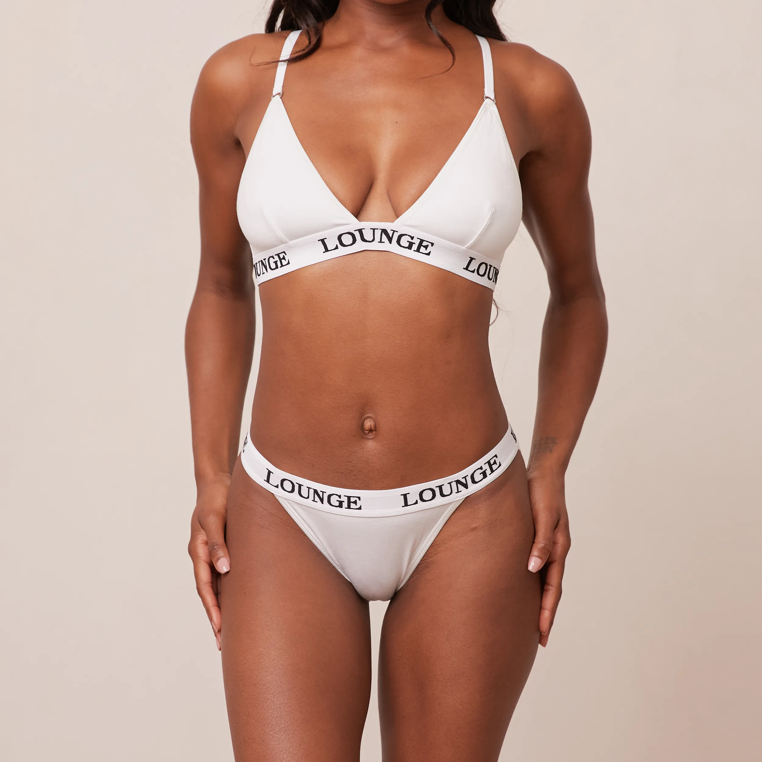 Bamboo Triangle Bra  - All White