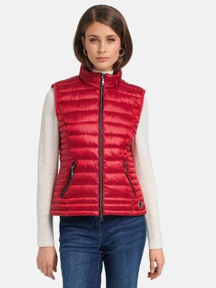 Basler S Red and Navy Reversible Quilted Gilet 1218120201 15007 6102