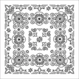 BD2506 Bandana Texas Paisley White [27" x27"]