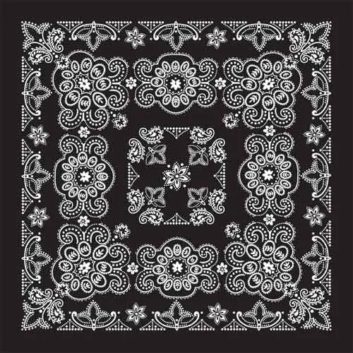 BD2508 Bandana Texas Paisley Black [27" x27"]