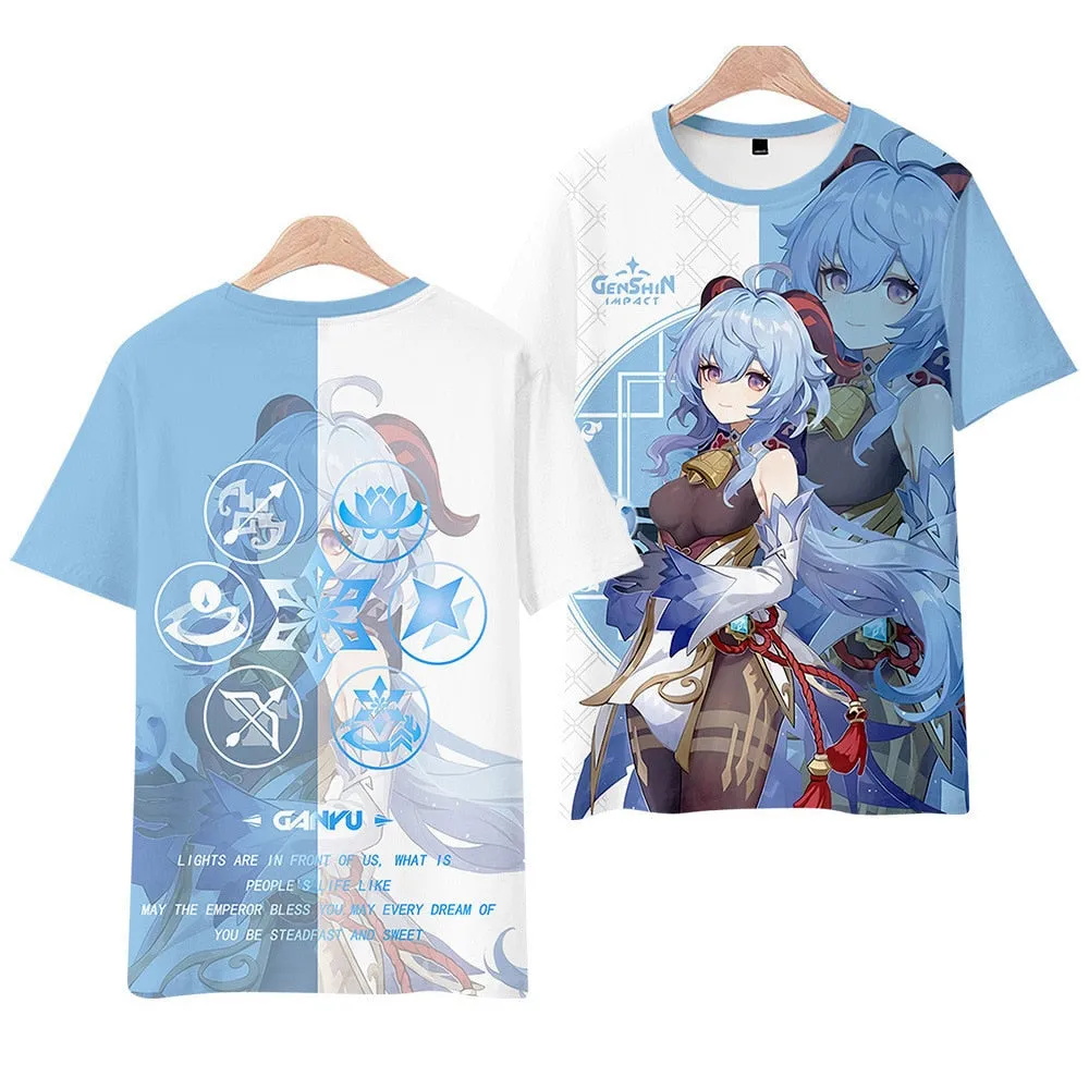 Bi-Color Tees Set-2 Genshin Impact (Variants Available)