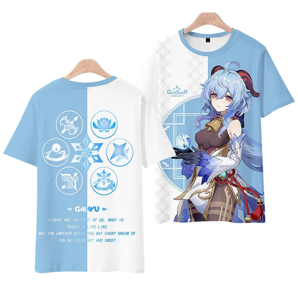 Bi-Color Tees Set-2 Genshin Impact (Variants Available)