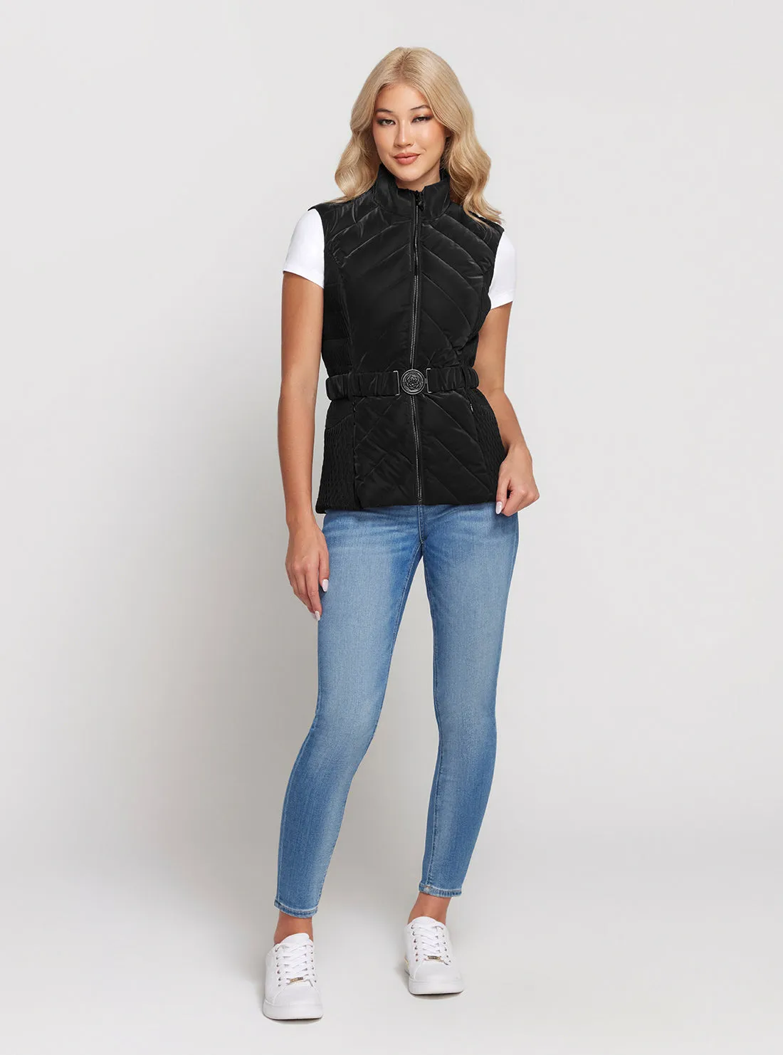 Black Cassandra Belted Vest