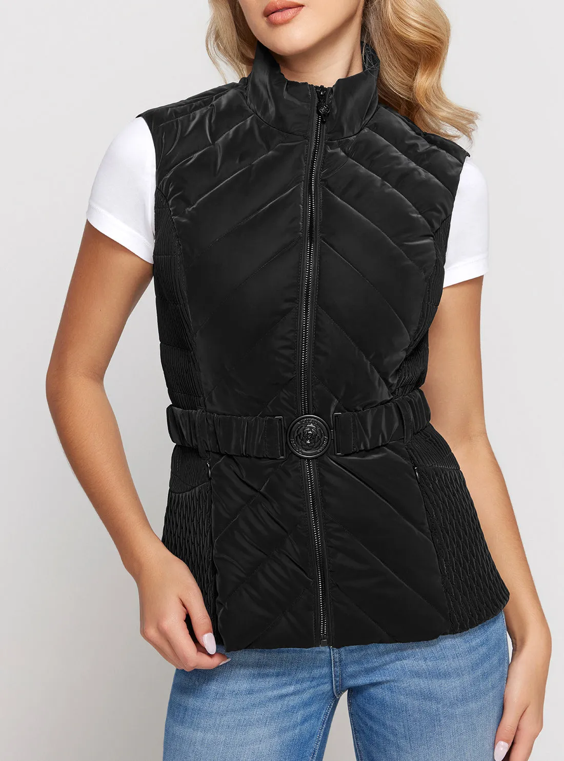 Black Cassandra Belted Vest