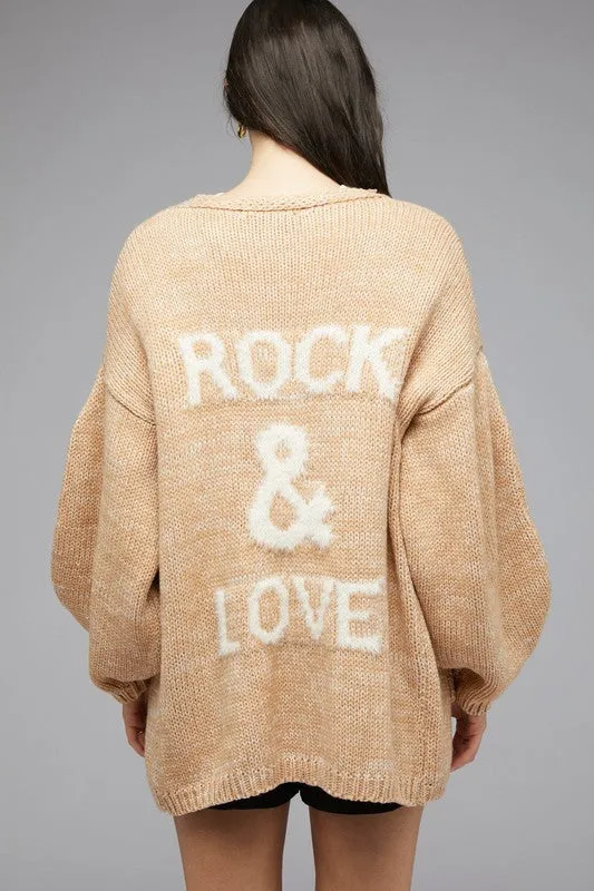 Bohemian Rock & Love Knit Long Sleeve Cardigan