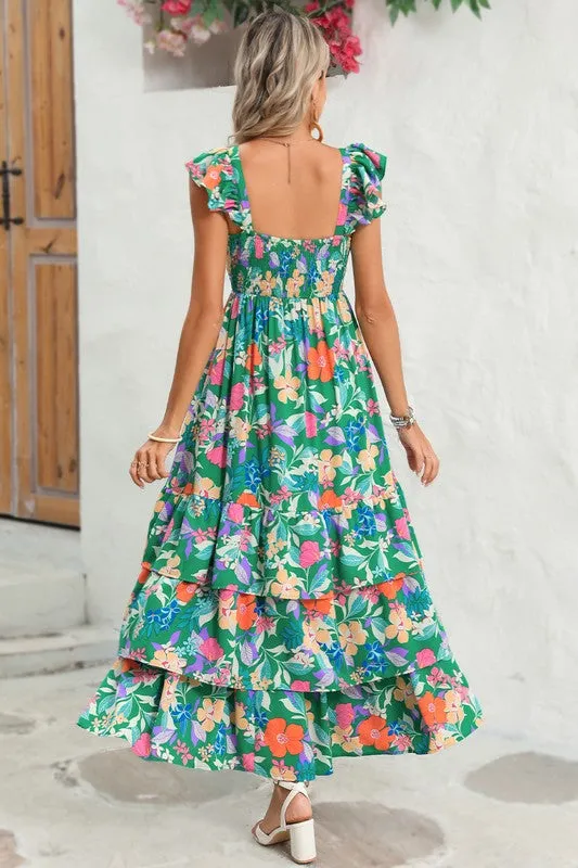 Boho Floral Tiered Maxi Dress *Online Only*