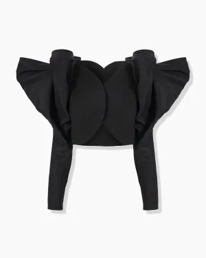 Bow Sleeve Cropped Jacket