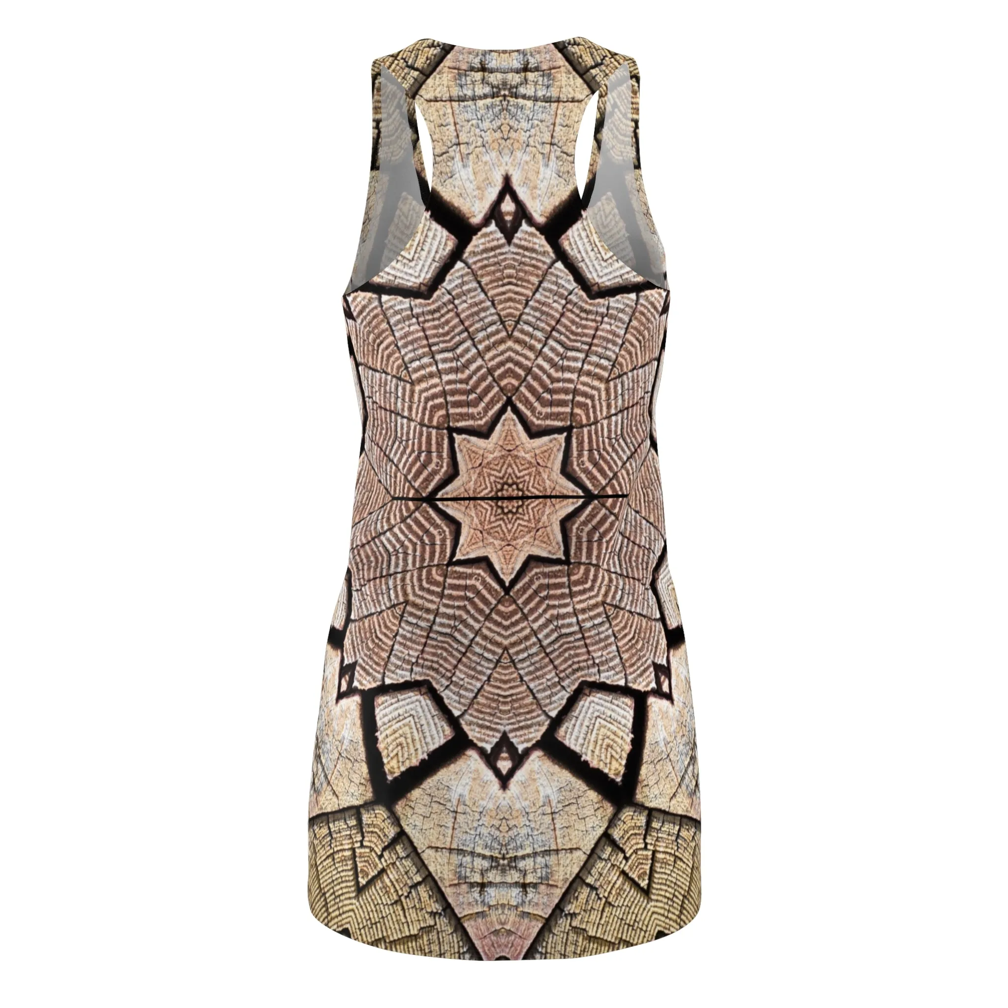 Brown Mandala - Inovax Women's Cut & Sew Racerback Dress