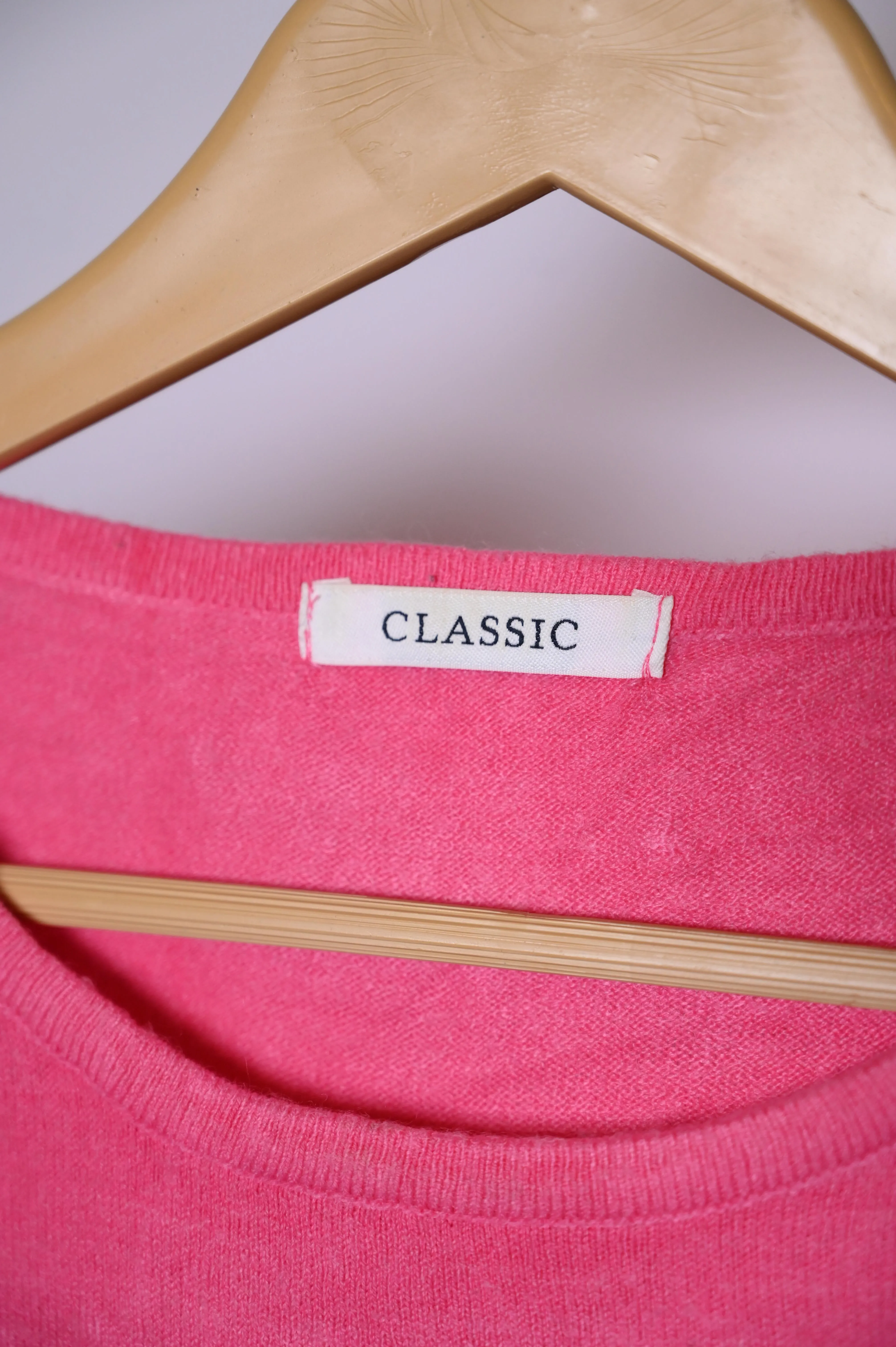 Classic Medium Pink Half Sleeves Sweatshirt