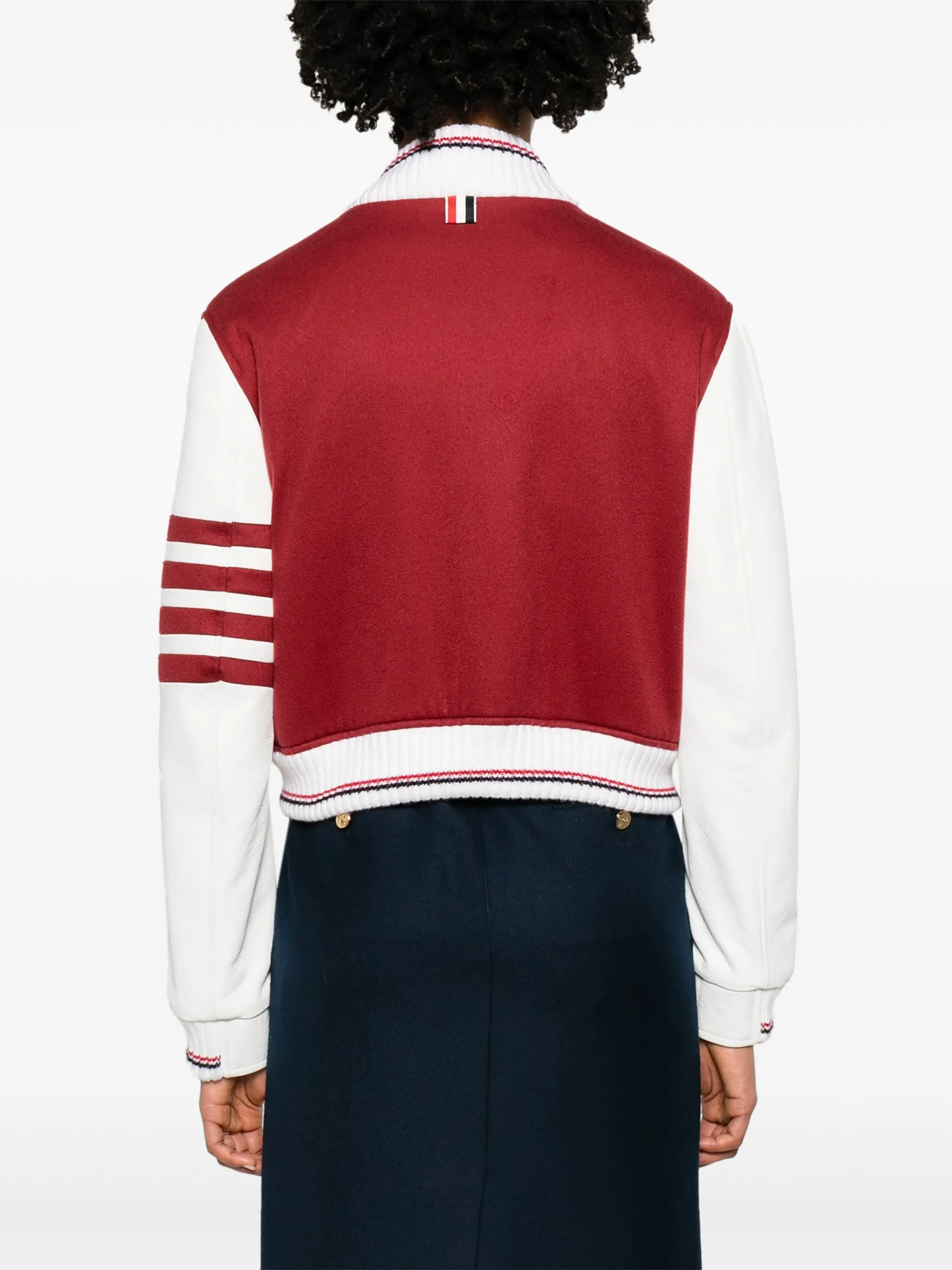 Cropped Varsity Jacket With 4Bar