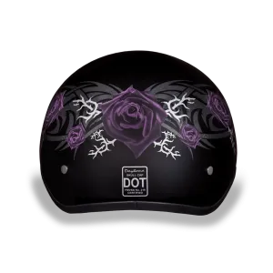 D6-PR D.O.T. DAYTONA SKULL CAP - W/ PURPLE ROSE