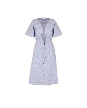 DONOVAN TIE DRESS BLUE GINGHAM