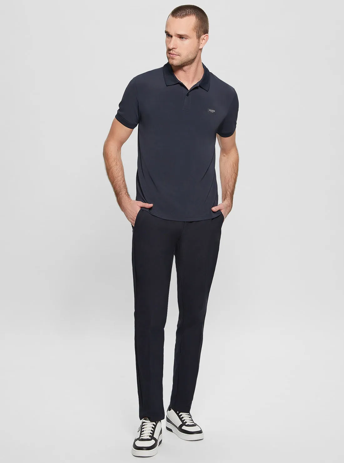 Eco Navy Blue Tech Stretch Polo T-Shirt