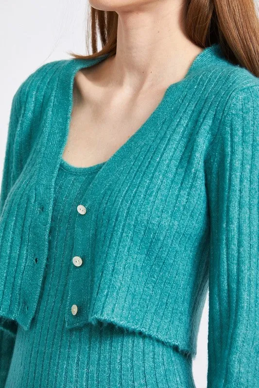 Emory Park CROPPED RIB CARDIGAN