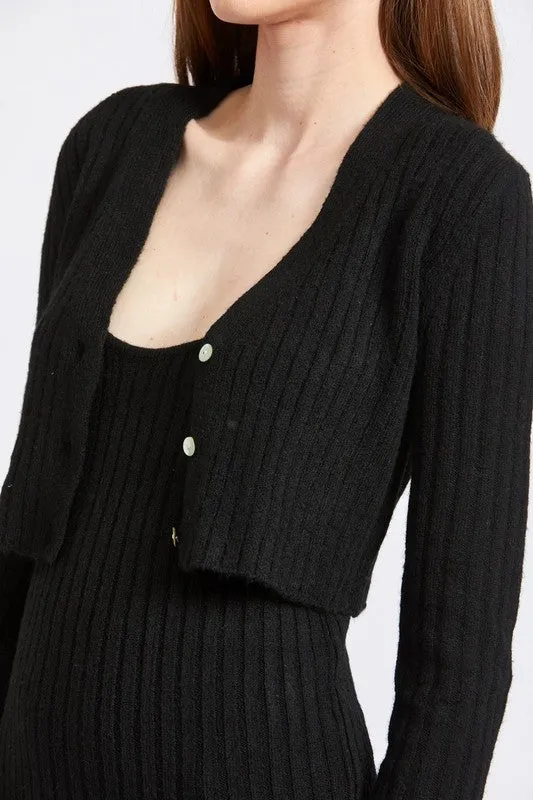 Emory Park CROPPED RIB CARDIGAN