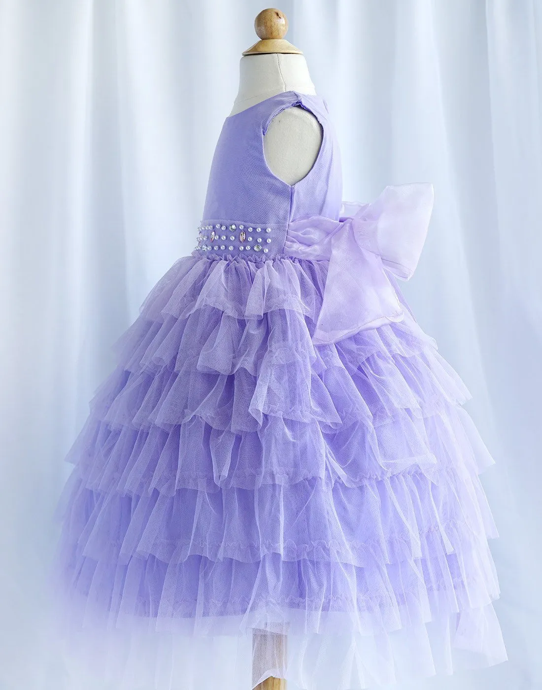 Enchanting Mesh Layered Princess Dress - Lavender