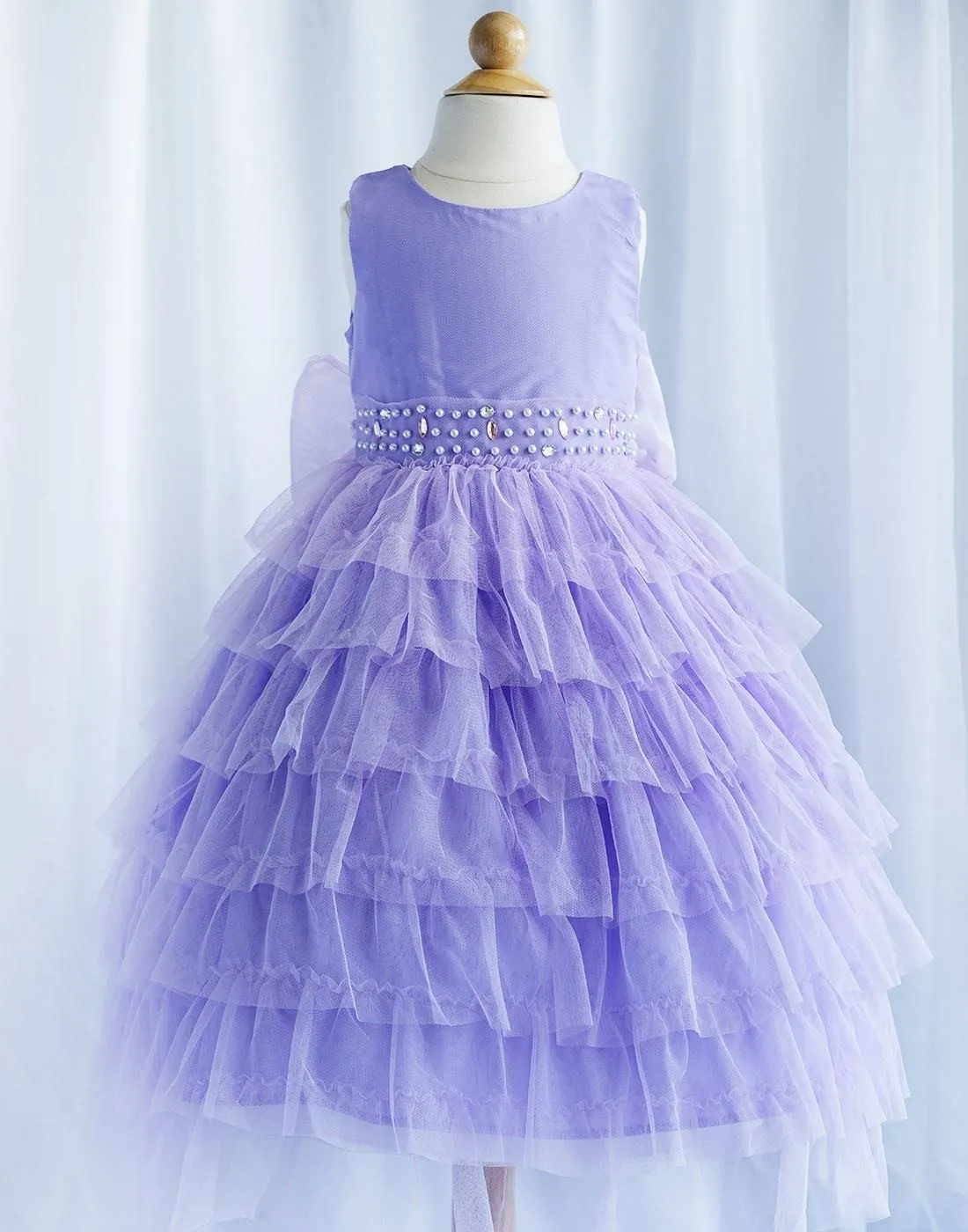 Enchanting Mesh Layered Princess Dress - Lavender