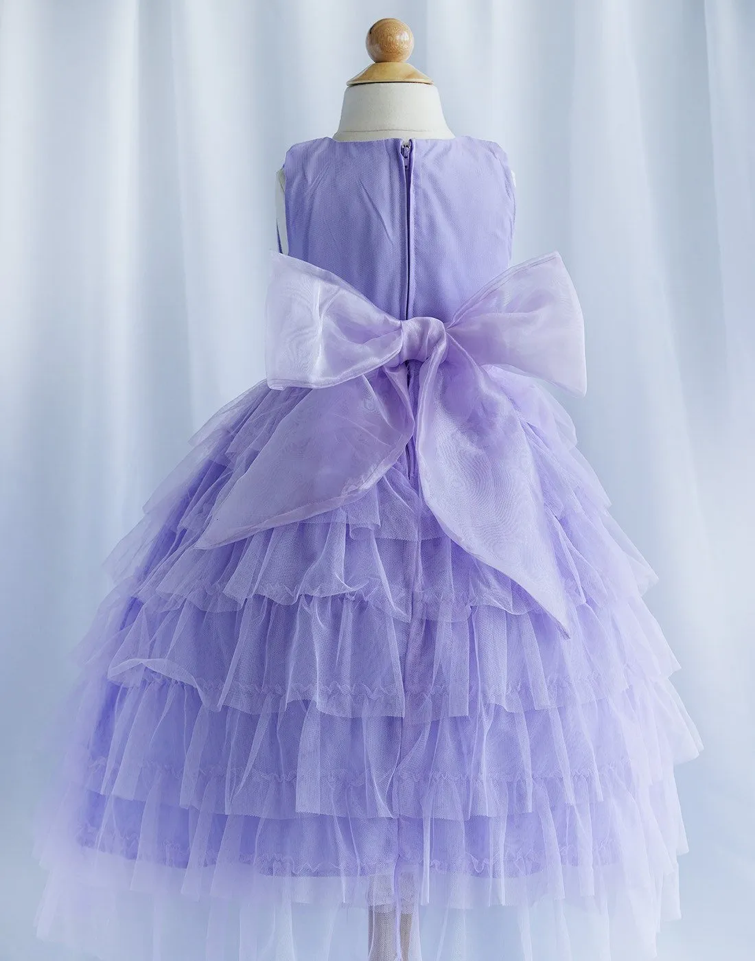 Enchanting Mesh Layered Princess Dress - Lavender