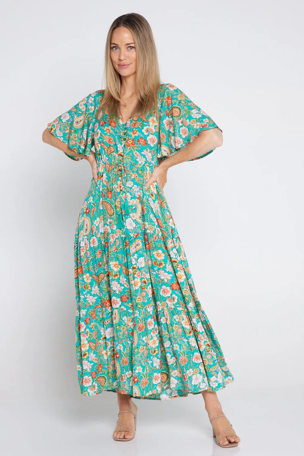 Evelyn Dress - Mint Citrus/Paisley