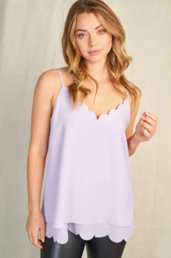 Everyday Scallop Cami in Lavender