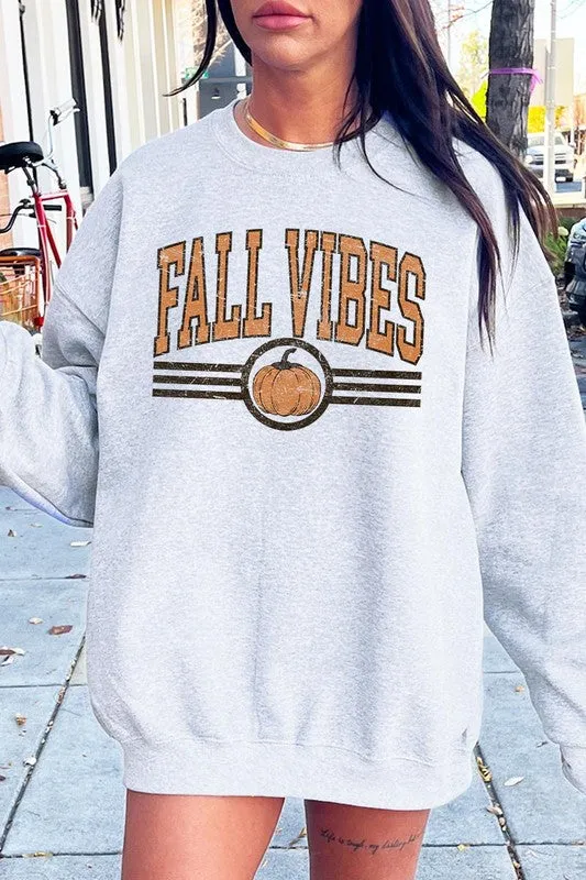 Fall Vibes Graphic Fleece Sweatshirts