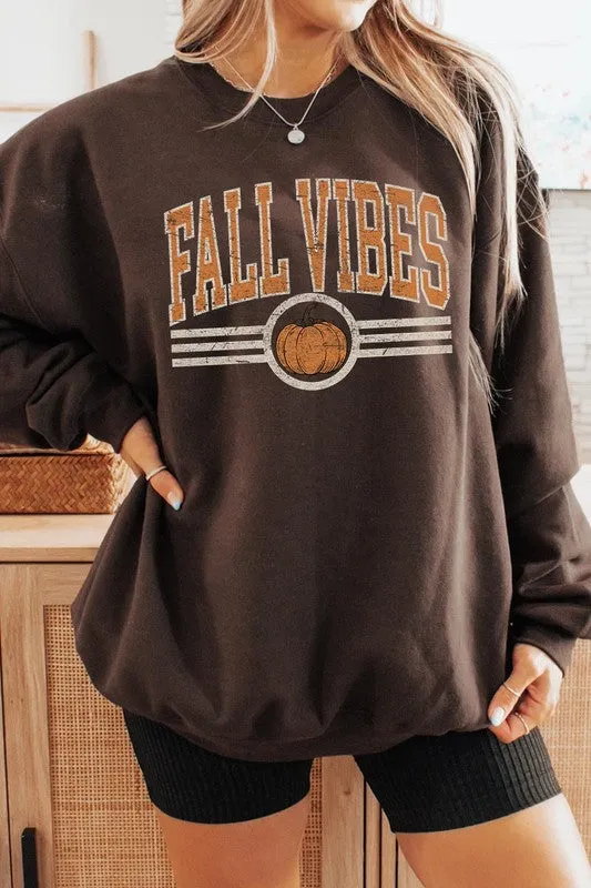 Fall Vibes Graphic Fleece Sweatshirts