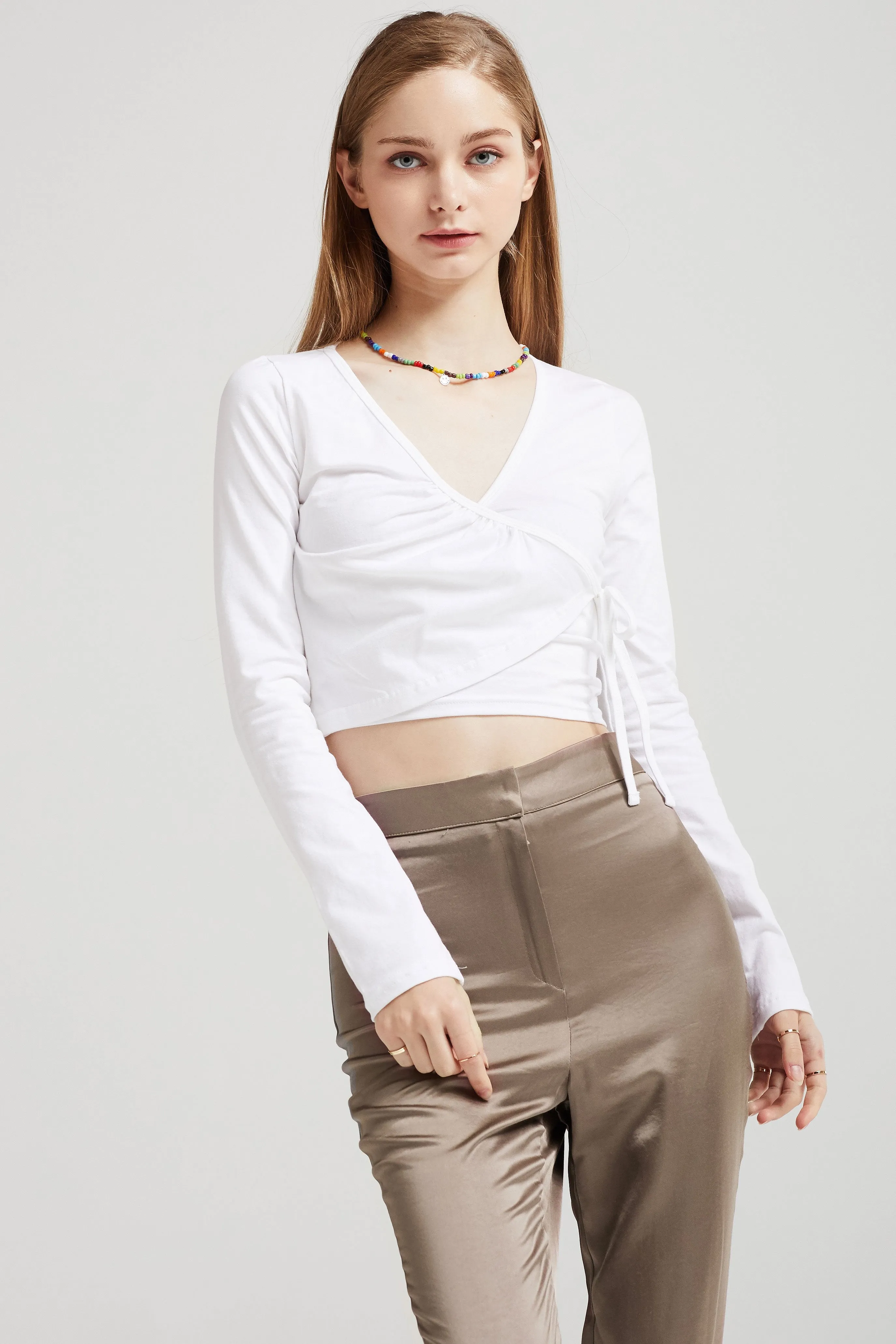 Fiona Cropped Wrap Top