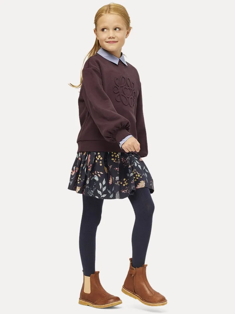 Girl's Cotton Becca Skirt - Dark Navy