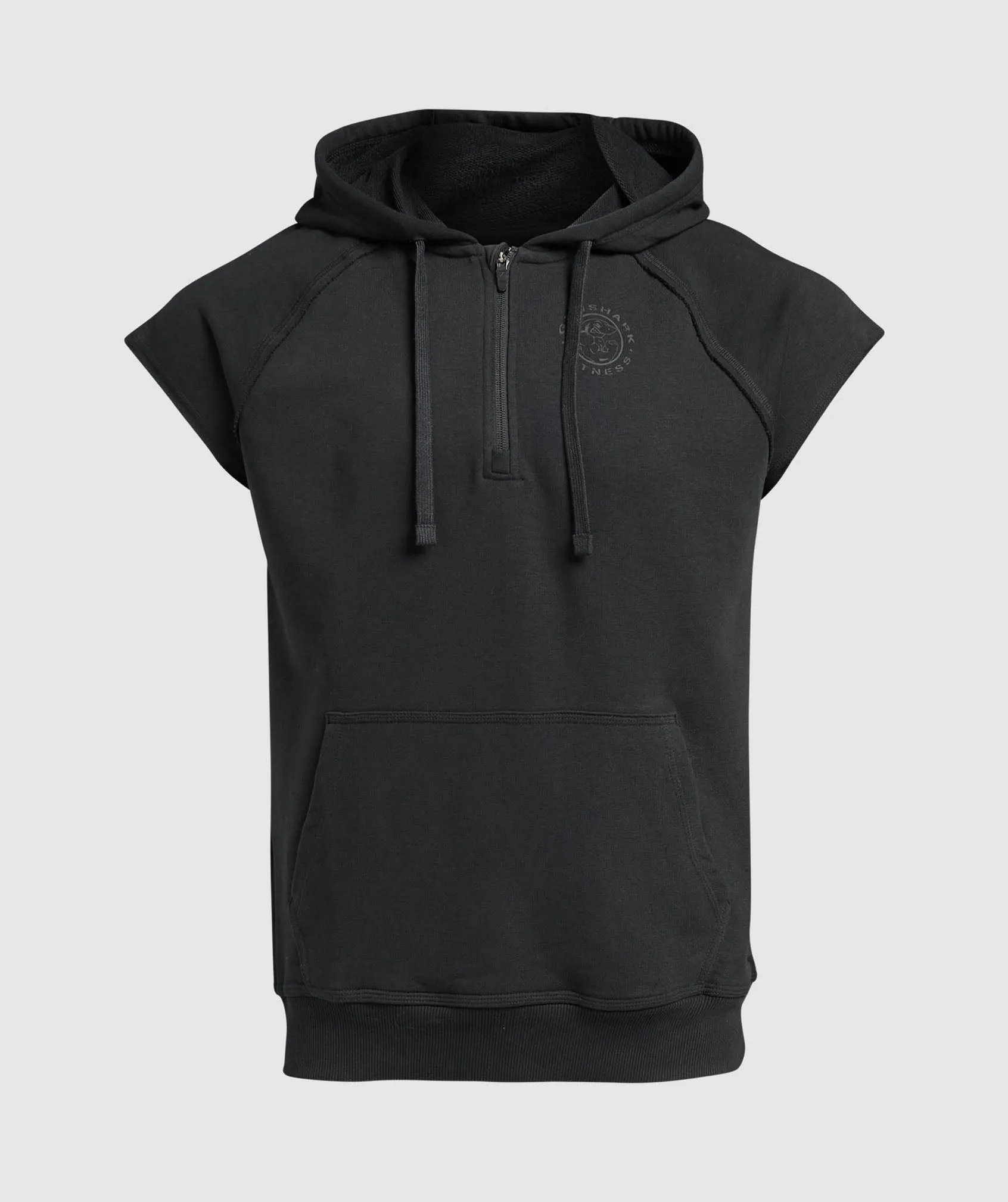 Gymshark Legacy 1/4 Zip Cap Sleeve Hoodie - Black