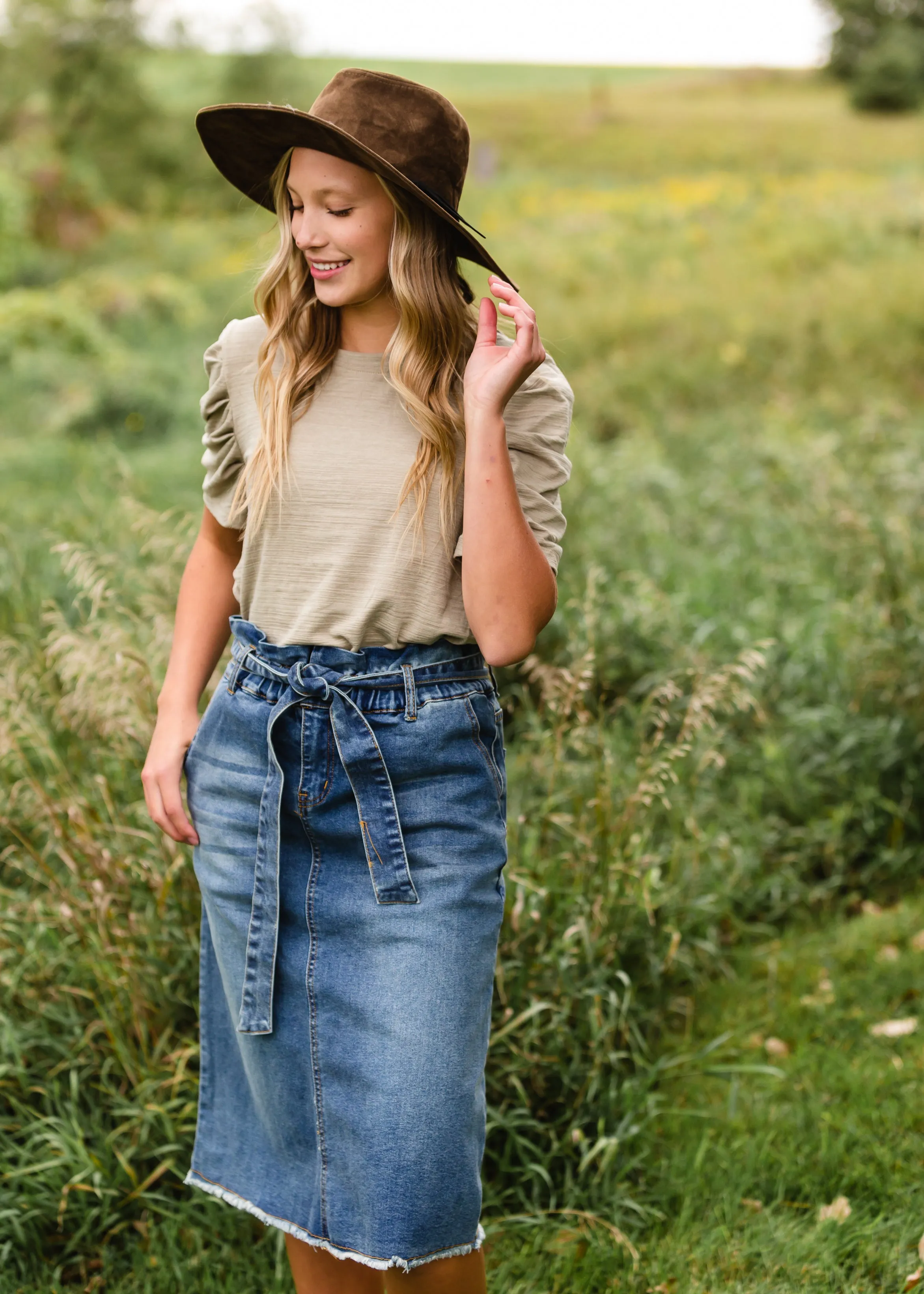 Heather Sage Short Sleeve Top - FINAL SALE