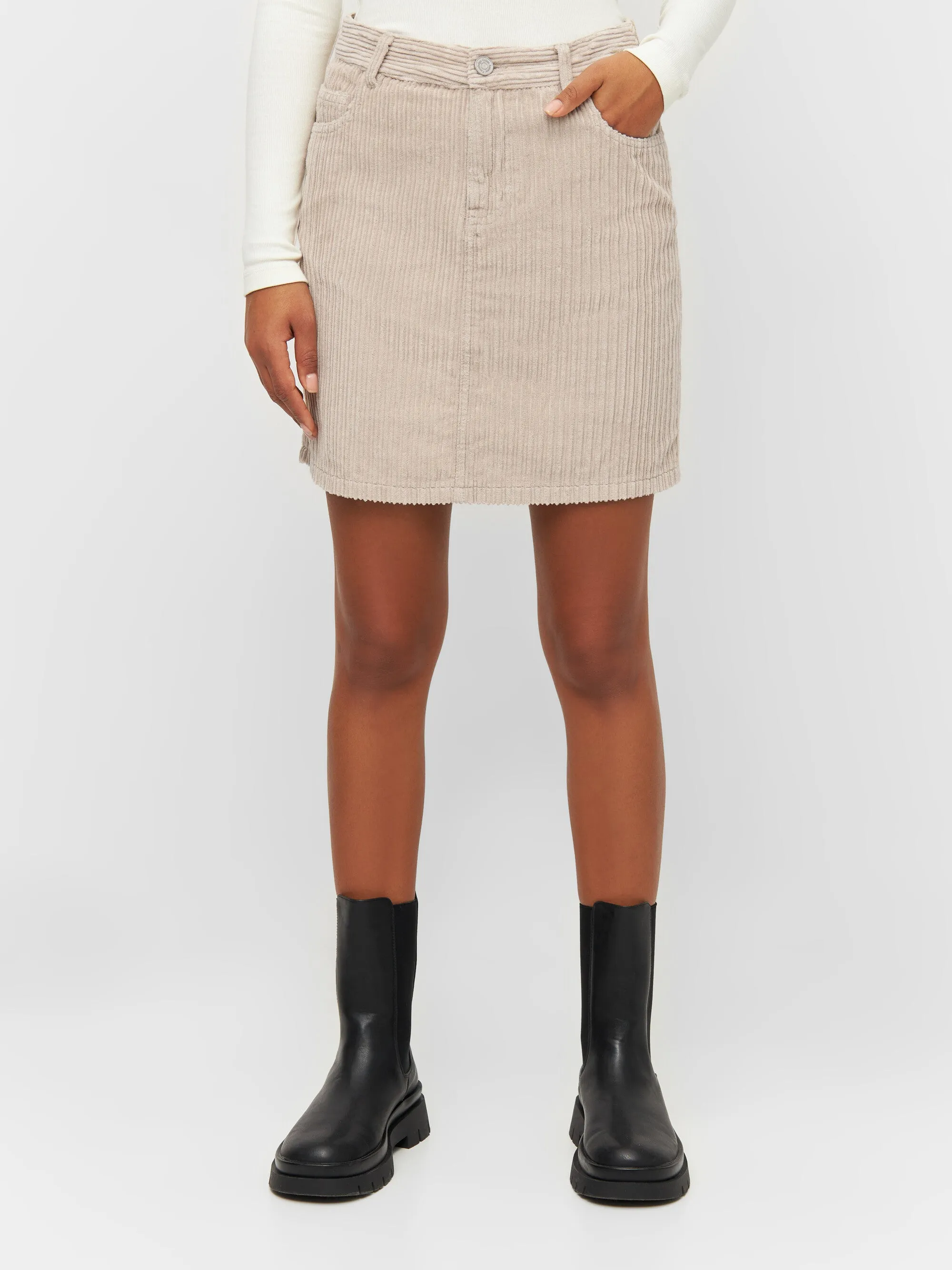 Irregular corduroy skirt - Light feather gray