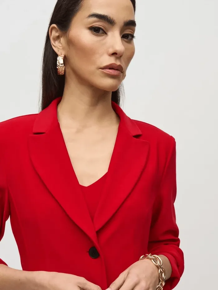 Joseph Ribkoff  Fitted Blazer In Lipstick Red 244095 Col 3229