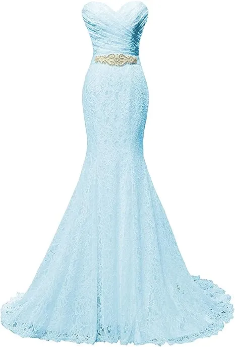 kamahe Chic Mermaid Sweetheart Long Lace Prom Dress