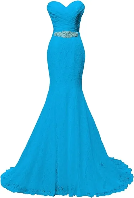 kamahe Chic Mermaid Sweetheart Long Lace Prom Dress