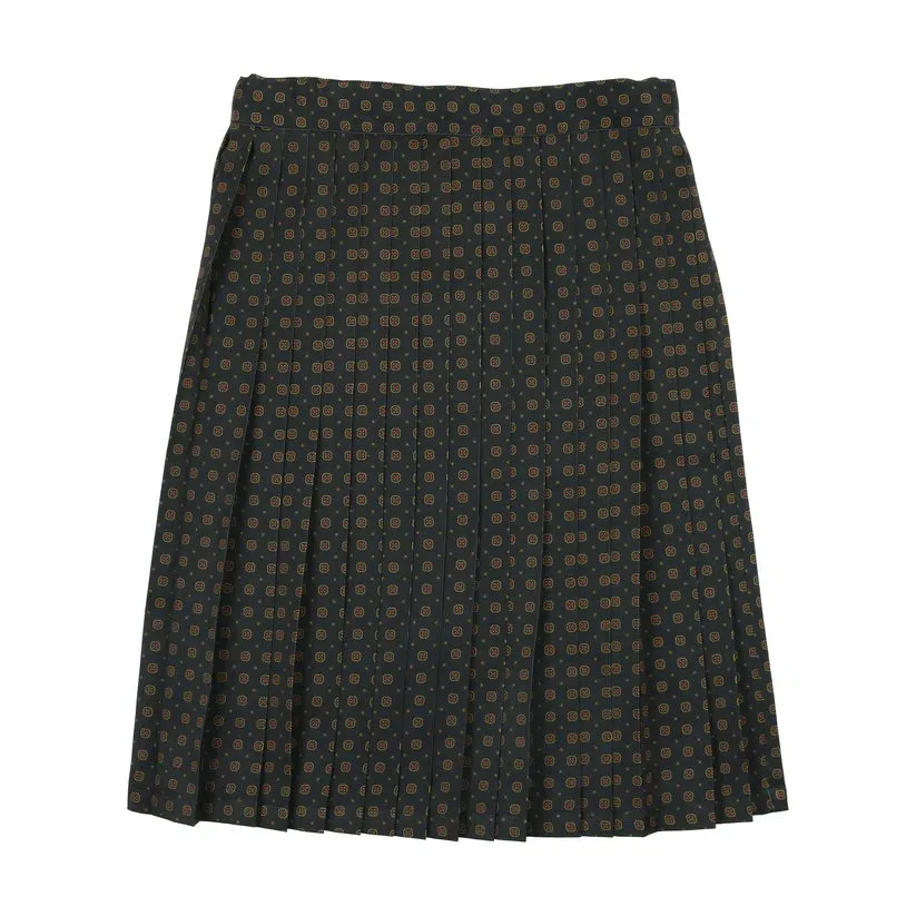 Kin and Kin Navy Printed Pleated Skirt