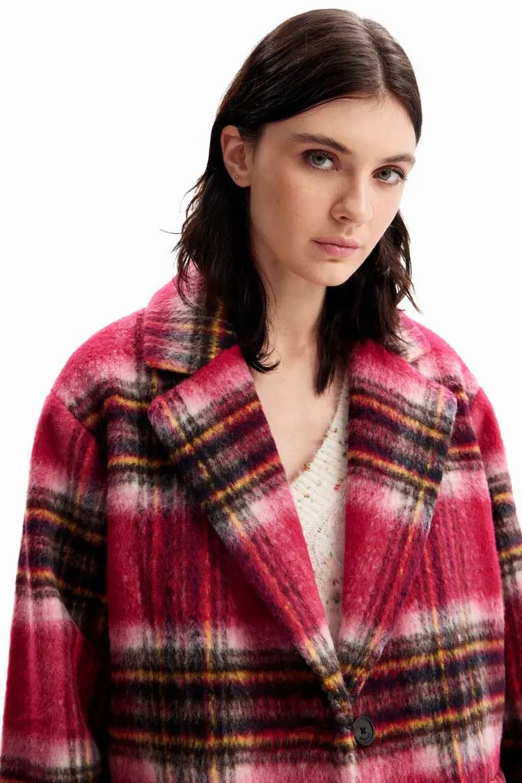 Long Plaid Wool Coat | FINAL SALE