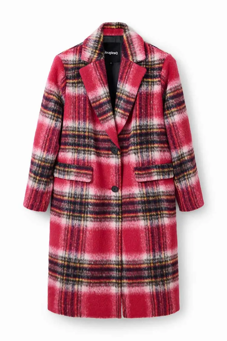 Long Plaid Wool Coat | FINAL SALE