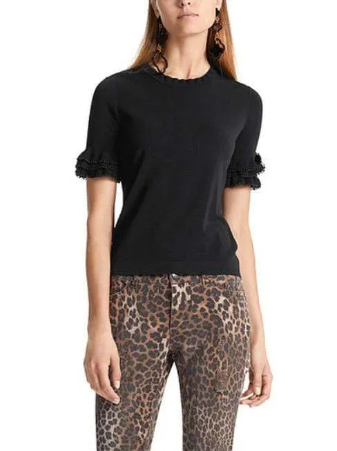 Marc Cain Collections Top With Flounced Sleeves Black LC 41.02 M39 900