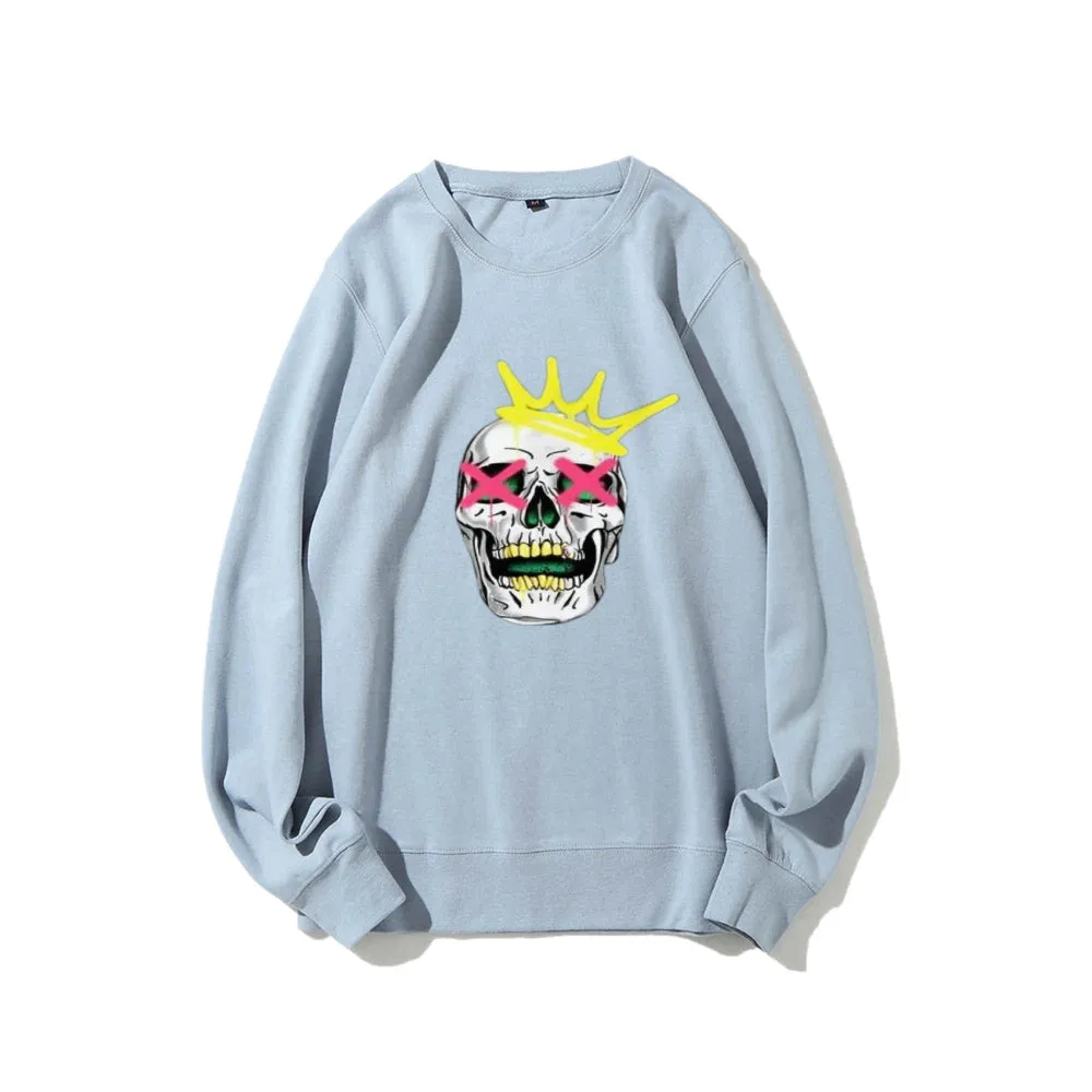 Mens Ruby Tooth King Skull Graphic Sweatshirts