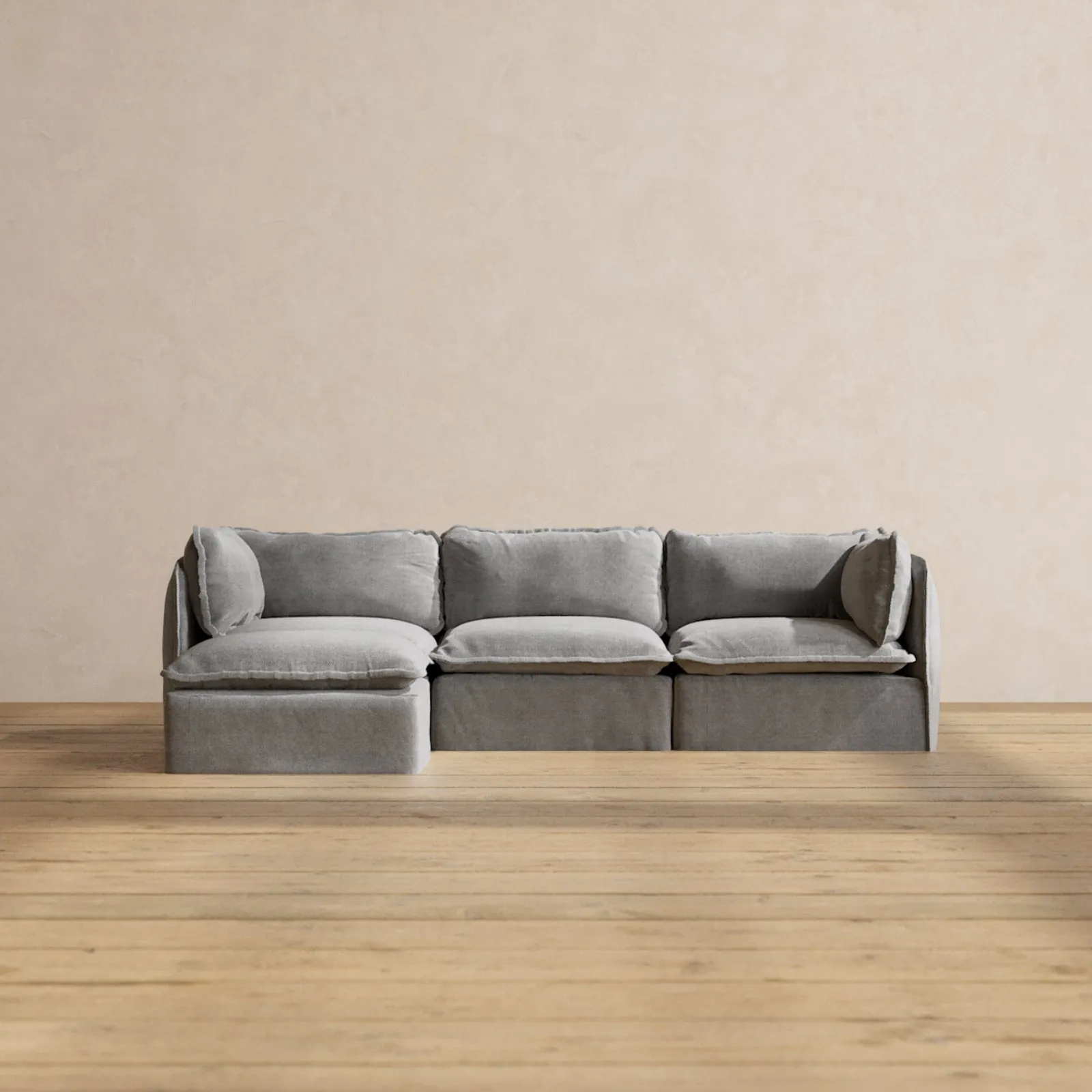 Modular Performance 3-Seater Sectional in Ash | Relaxed Blend