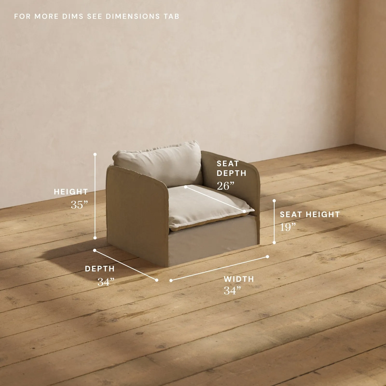 Modular Performance Armchair in Dune | Relaxed Blend