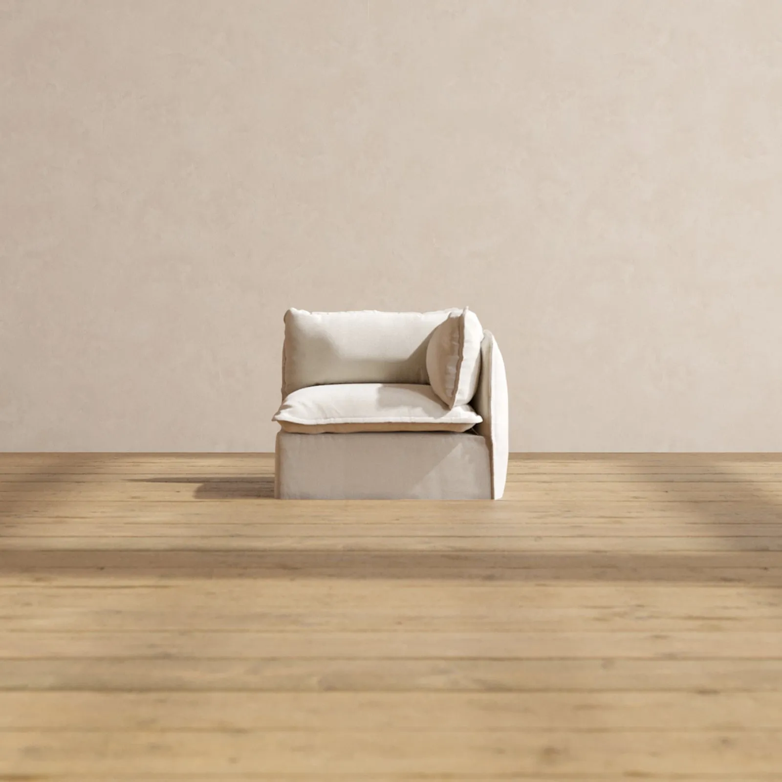 Modular Performance End Chair in Flour | Relaxed Blend