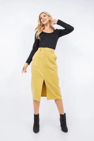 Mustard Camila Utility Skirt