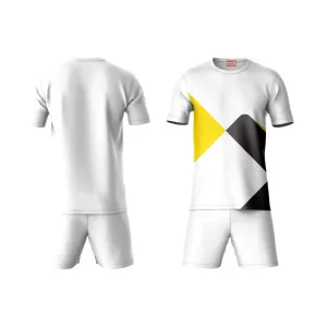 Next Print Round neck jersey white with shorts NPTS141