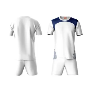 Next Print Round neck jersey white with shorts NPTS24