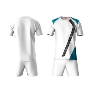 Next Print Round neck jersey white with shorts NPTS35