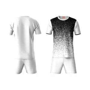 Next Print Round neck jersey white with shorts NPTS70