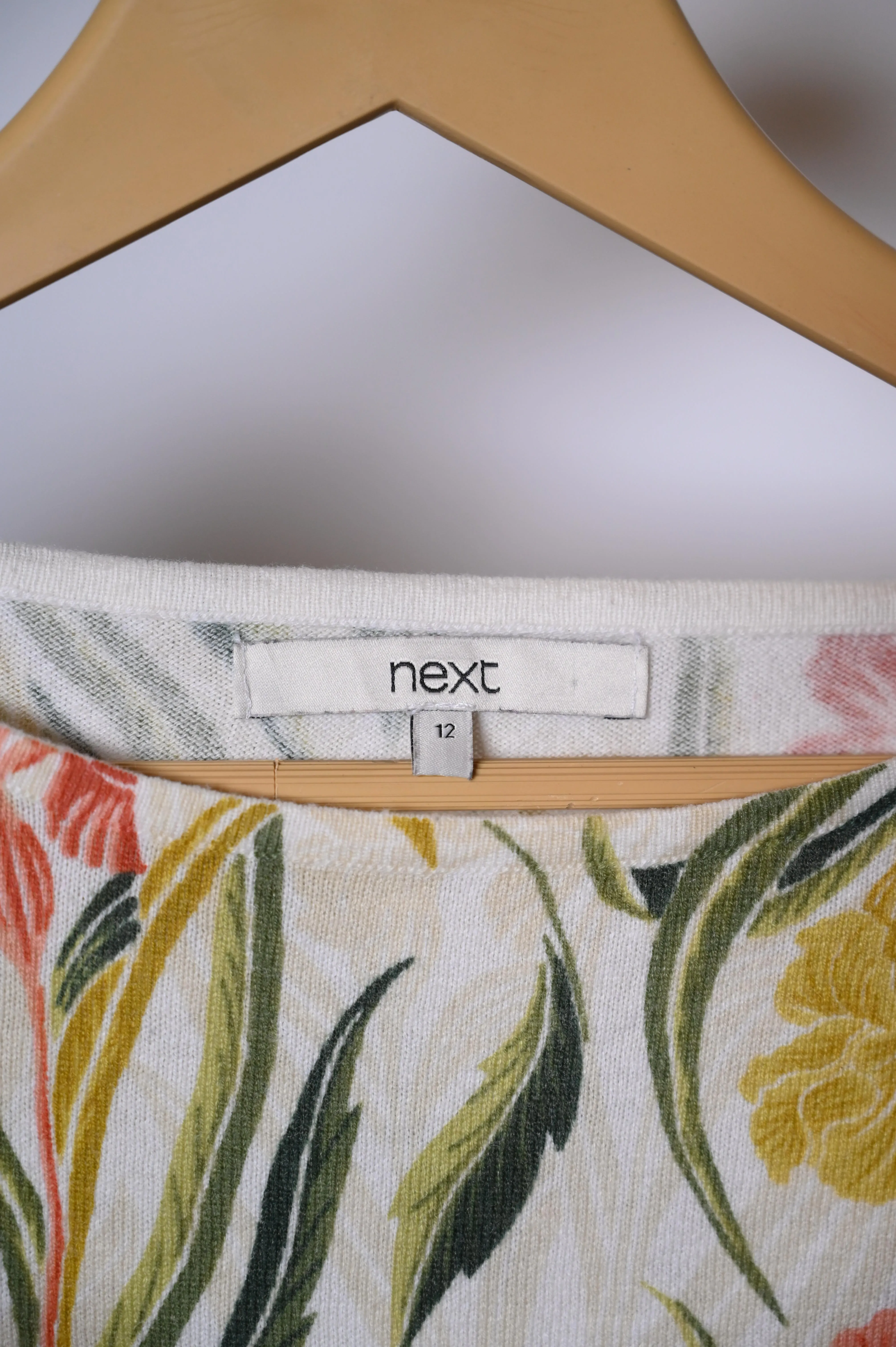 Next White with Flowers Sweatshirt - Large