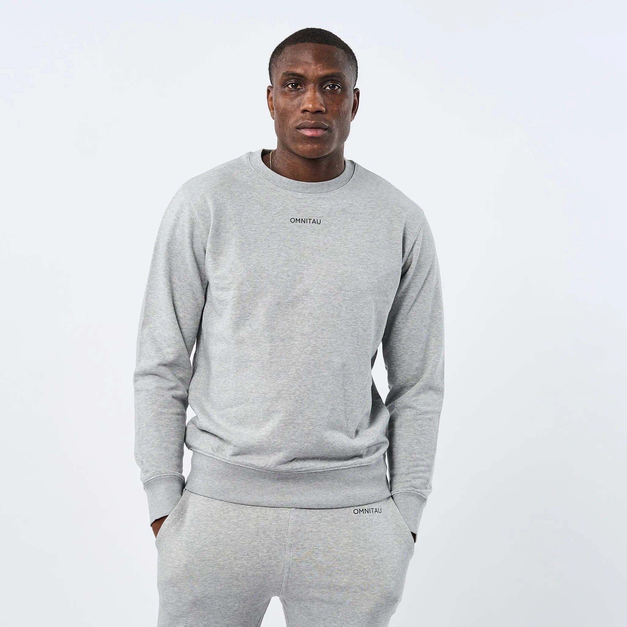 Omnitau Men's Ellyse Organic Cotton Medium Fit Sweatshirt - Heather Grey